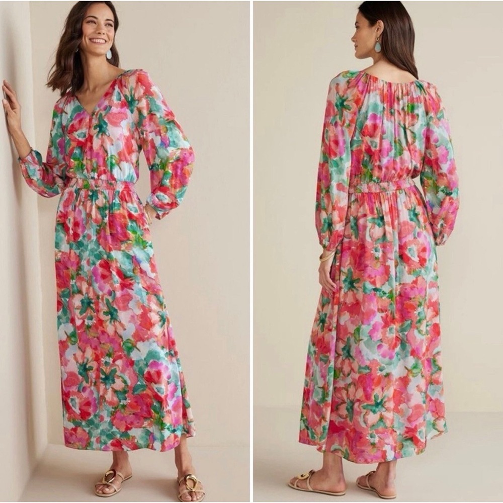 Soft Surroundings Women's Evalina Printed Maxi Dress Sz M